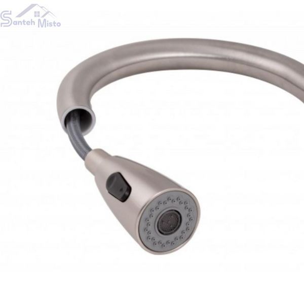 Змішувач для кухні Lidz Aria 015FL з висувним виливом (k35) LDARI015FLNKS34945 Nickel SD00041049 фото