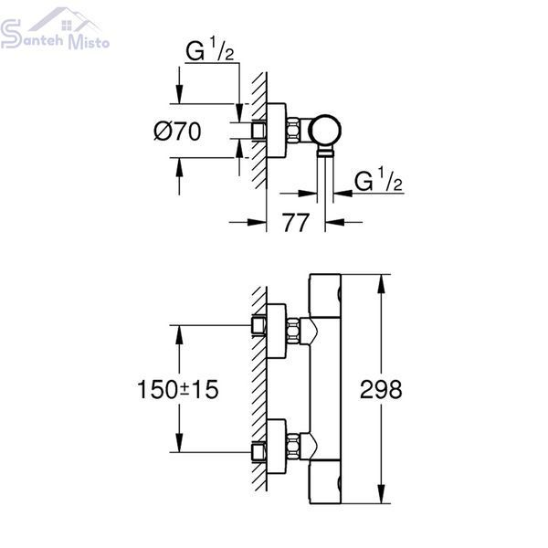Смеситель термостатический для душа Grohe QuickFix Precision Get 34773000 CV033597 фото