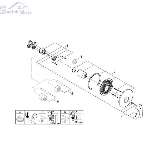 Змішувач прихованого монтажу для душу Grohe Start Flow 29116000 CV036279 фото