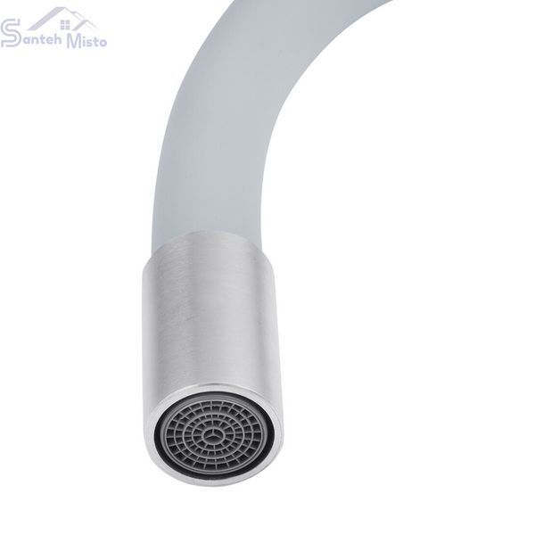 Комплект кухонної мийки Kraft KRF 6045 DECOR (3.0/1.0 мм)+Змішувач для кухні з гнучким виливом Kroner KRP Edelstahl Klassisch - ESG035GRA SM5933 фото