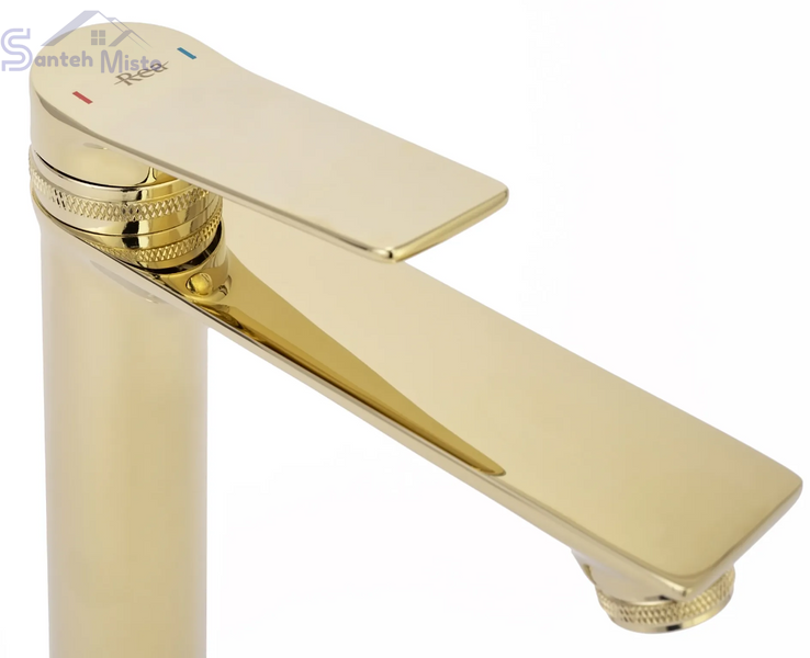 Змішувач для раковини (умивальника) REA VIRAL GOLD золотий високий REA-B2023 фото