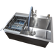 Комплект кухонної мийки Kraft KRF 6045 DECOR (3.0/1.0 мм)+Змішувач для кухні з гнучким виливом Kroner KRP Edelstahl Klassisch - ESG035GRA SM5933 фото 7