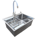 Комплект кухонної мийки Kraft KRF 6045 DECOR (3.0/1.0 мм)+Змішувач для кухні з гнучким виливом Kroner KRP Edelstahl Klassisch - ESG035GRA SM5933 фото 5