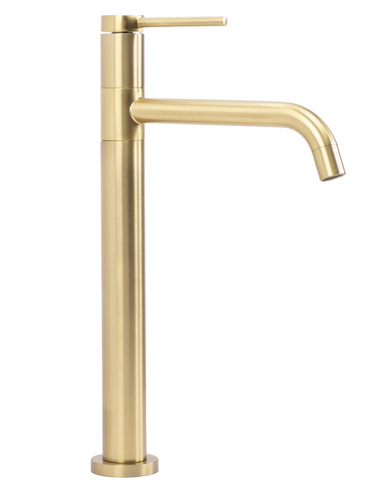 Змішувач для раковини (умивальника) REA LUGANO SLIM BRUSHED GOLD високий * REA-B4420 фото