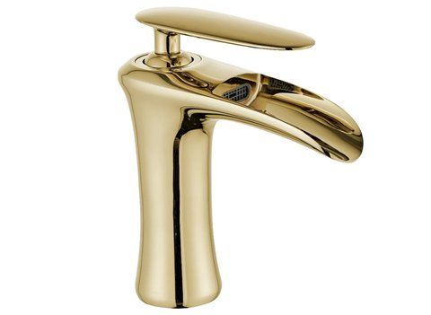 Змішувач для раковини (умивальника) MEXEN LYRA GOLD золотий низький MEX-745300-50 фото