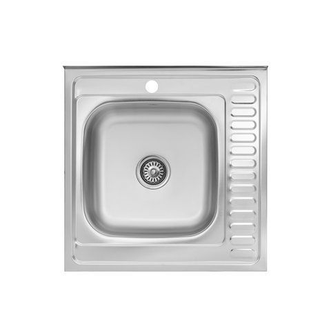 Кухонна мийка накладна Kroner KRP Satin - 6060L (0.6 мм) CV022823 фото