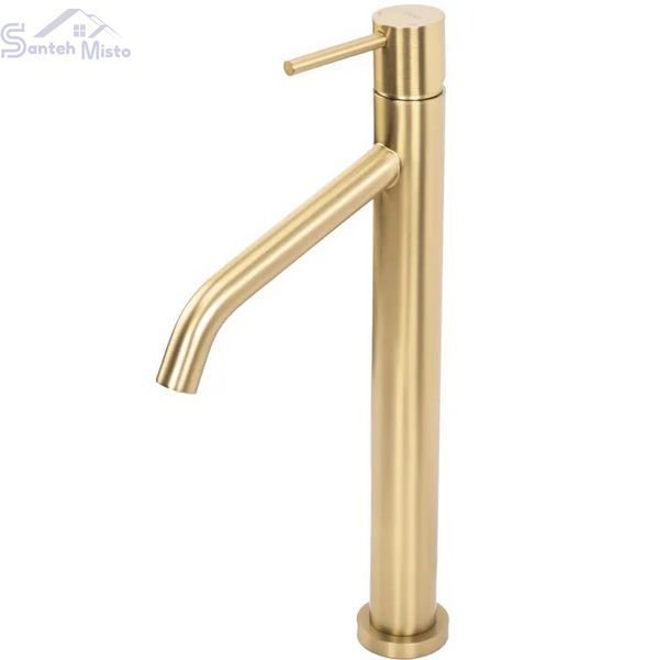 Змішувач для раковини (умивальника) REA LEVEL BRUSHED GOLD матове золото високий REA-B6217 фото