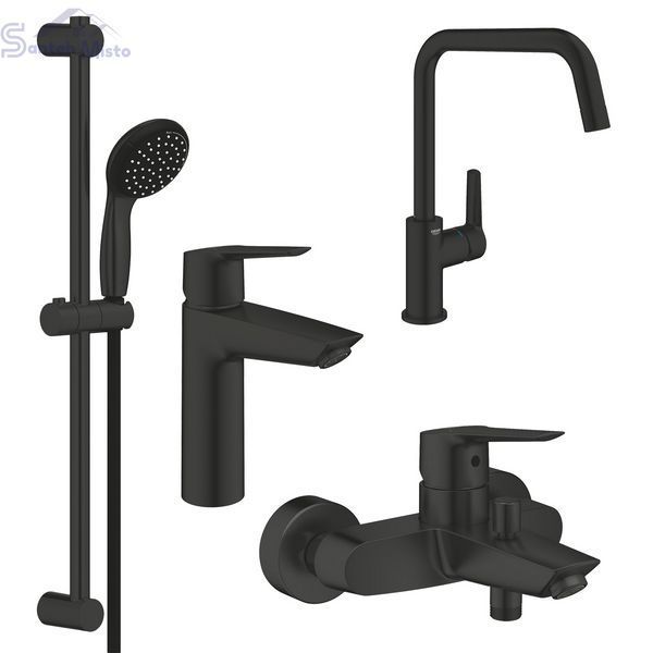 Набір змішувачів 4 в 1 для ванної кімнати та кухні Grohe QuickFix Start Black M-Size UA303301MK CV033954 фото