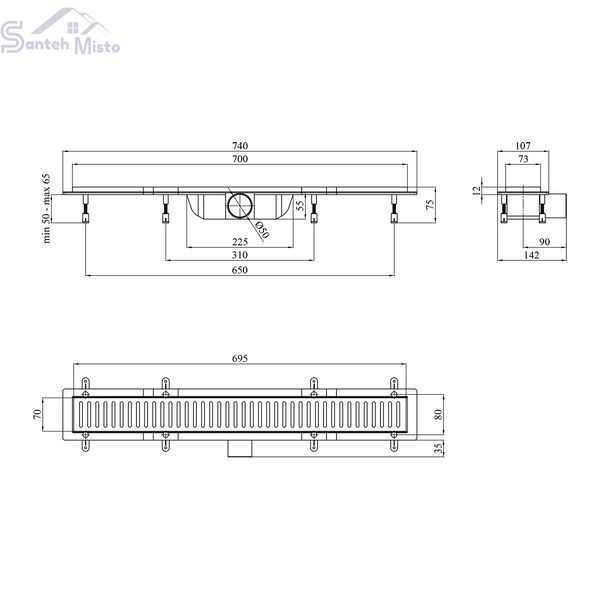 Трап линейный Kroner KRP Harz S70 Sektion CV029580 фото