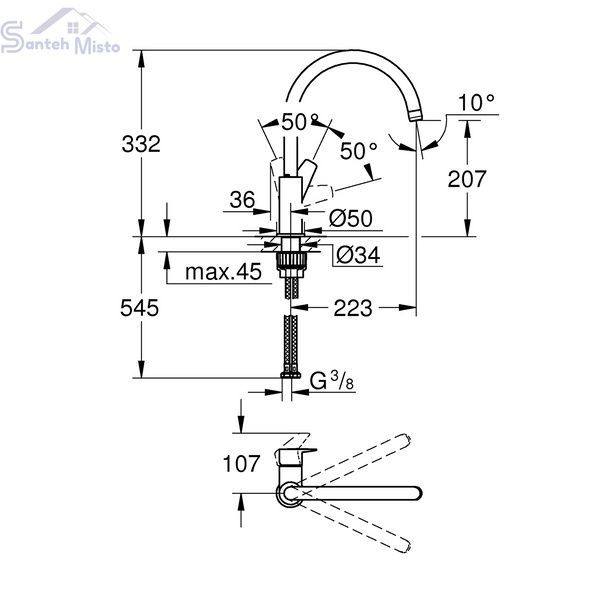 Змішувач для кухні Grohe QuickFix StartEdge 30529001 CV030597 фото
