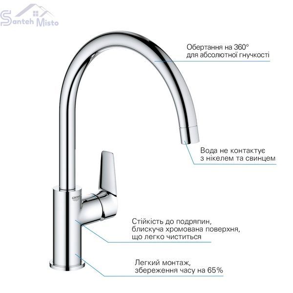 Змішувач для кухні Grohe QuickFix StartEdge 30529001 CV030597 фото