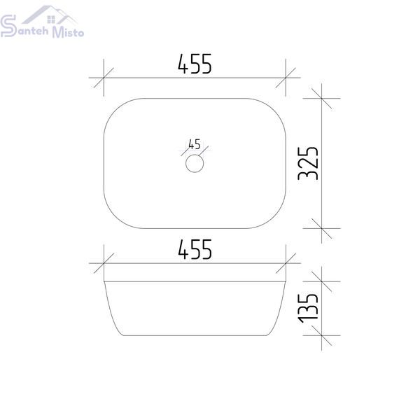 Умивальник (раковина) VBI RAVENNA WHITE накладний VBI-011200 фото