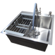 Комплект кухонної мийки Kraft KRF 5050 decor (3.0/1.0 мм)+Змішувач для кухні з гнучким виливом Kroner KRP Edelstahl Klassisch SM2600 фото 7