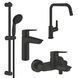 Набір змішувачів 4 в 1 для ванної кімнати та кухні Grohe QuickFix Start Black M-Size UA303301MK CV033954 фото 2