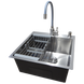 Комплект кухонної мийки Kraft KRF 5050 decor (3.0/1.0 мм)+Змішувач для кухні з гнучким виливом Kroner KRP Edelstahl Klassisch SM2600 фото 3