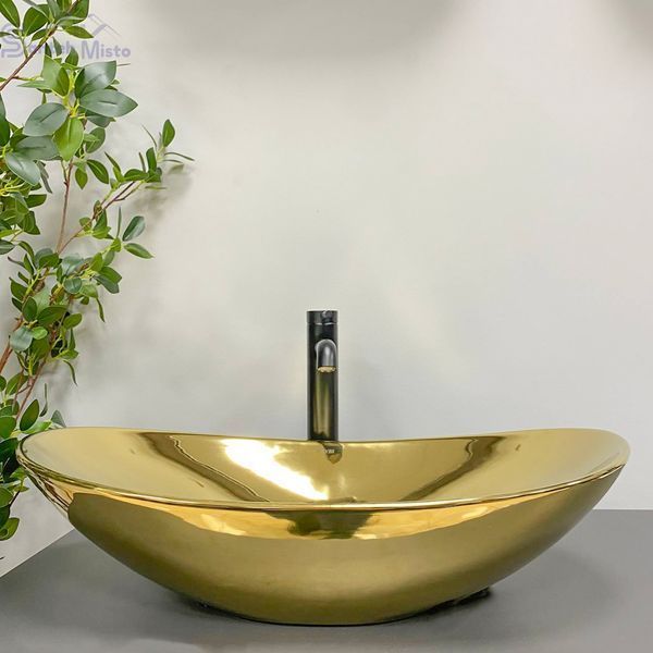 Умывальник (раковина) VBI TURIN GOLD GLOSSY накладной VBI-011509 фото
