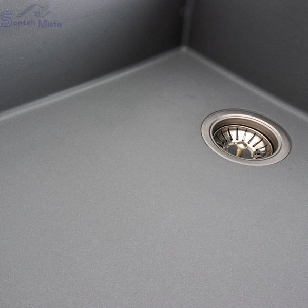 Гранітна мийка для кухні VALESO DIAMOND 8650 матова Сірий металік 49007 фото