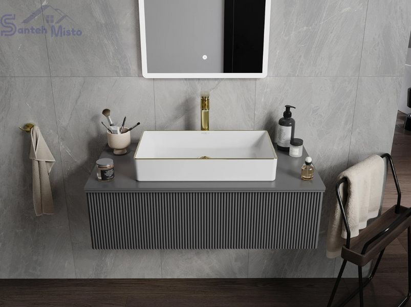 Умивальник (раковина) MEXEN NADIA 60 WHITE GOLD EDGE накладний MEX-21616005 фото