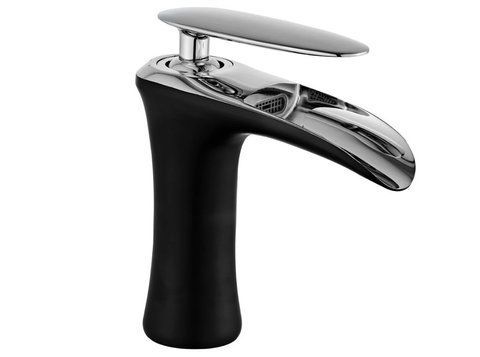 Змішувач для раковини (умивальника) MEXEN LYRA BLACK CHROME низький * MEX-745300-07 фото