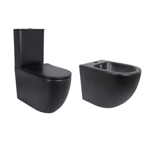 Акційний набір: Унітаз напольний Robin Ultra Quiet QT13226083AMB 660x360x855 Black + Біде напольне Robin QT13442141CMB 565x360x405 Black QT13226083AMB47928 фото
