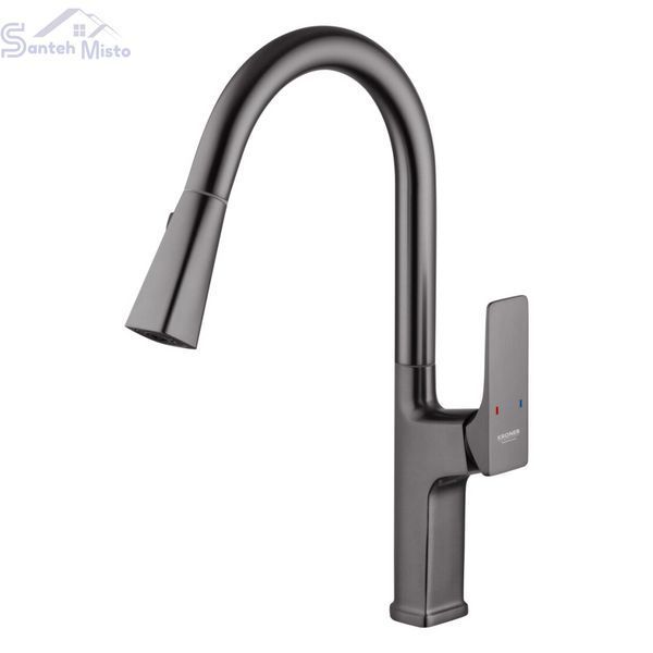 Комплект кухонної мийки Kraft HM 50х50 NANO BLACK (DECOR) PVD (3.0/1.0 мм) SМ610477 фото