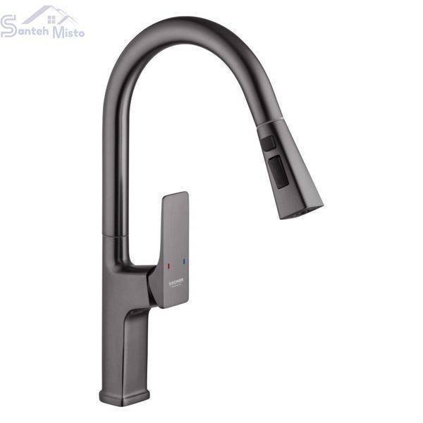 Комплект кухонної мийки Kraft HM 50х50 NANO BLACK (DECOR) PVD (3.0/1.0 мм) SМ610477 фото