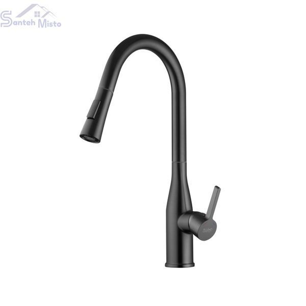 Комплект кухонної мийки Kraft HM 50х50 NANO BLACK PVD (3.0/1.0 мм) DEKOR SМ7014 фото