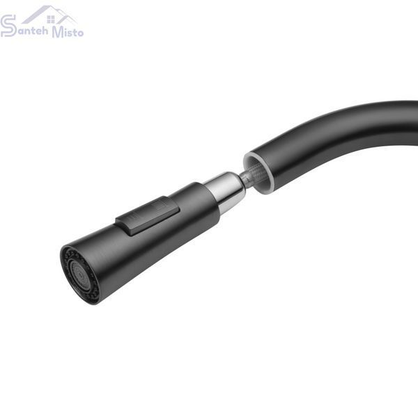Комплект кухонної мийки Kraft HM 50х50 NANO BLACK PVD (3.0/1.0 мм) DEKOR SМ7014 фото