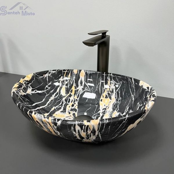 Умывальник (раковина) VBI PARMA BLACK OPAL GLOSSY накладной VBI-011008 фото