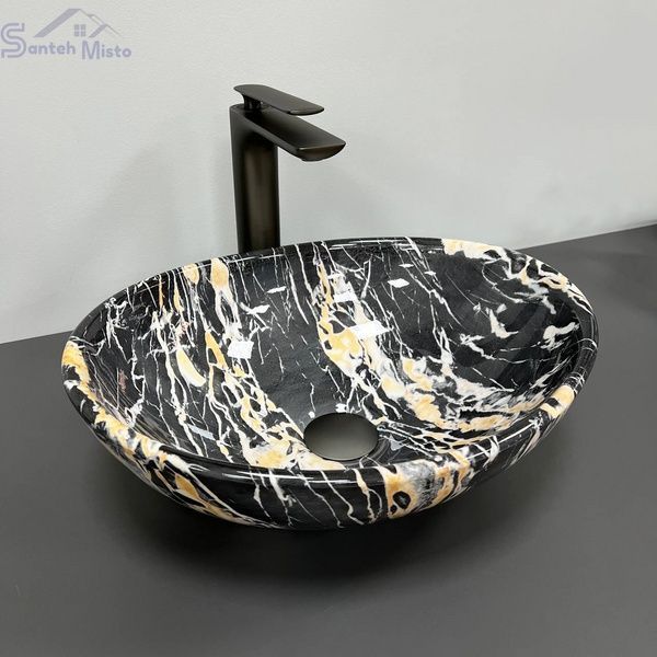 Умывальник (раковина) VBI PARMA BLACK OPAL GLOSSY накладной VBI-011008 фото