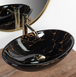 Умивальник (раковина) REA PAMELA BLACK MARBLE SHINY накладний REA-U5067 фото 2