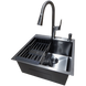 Комплект кухонної мийки Kraft HM 50х50 NANO BLACK (DECOR) PVD (3.0/1.0 мм) SМ610477 фото 2