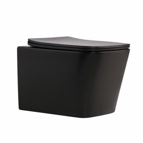 Унітаз підвісний Qtap Tern New Ultra Quiet безобідковий з сидінням Soft-close MATT BLACK QT17332303ASMB SD00052572 фото