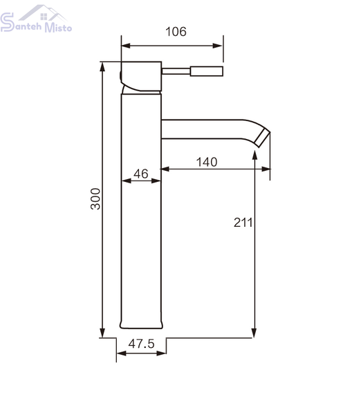 Змішувач для раковини VBI TURO CHROME високий VBI-050401CH фото