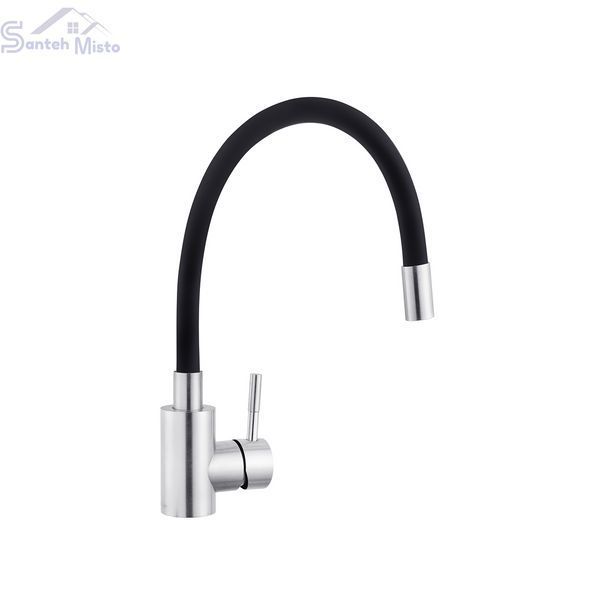 Смеситель для кухни с гибким изливом Kroner KRP Edelstahl Klassisch - ESG035BLK CV024353 фото