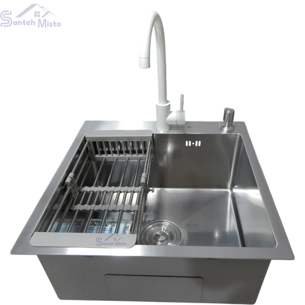 Комплект кухонної мийки Kraft KRF 5050 decor (3.0/1.0 мм) SM6042 фото