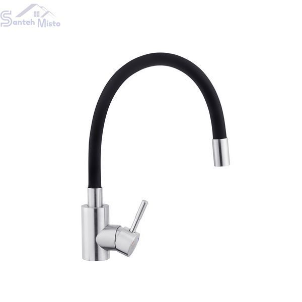 Смеситель для кухни с гибким изливом Kroner KRP Edelstahl Klassisch - ESG035BLK CV024353 фото