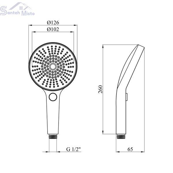 Лійка для ручного душу Kroner Element 2801552915Z-3801 CV036150 фото