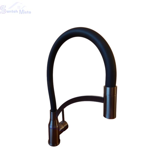 Комплект кухонной мойки Kraft HM 50х50 NANO BLACK (DECOR) PVD (3.0/1.0 мм) SМ455 фото