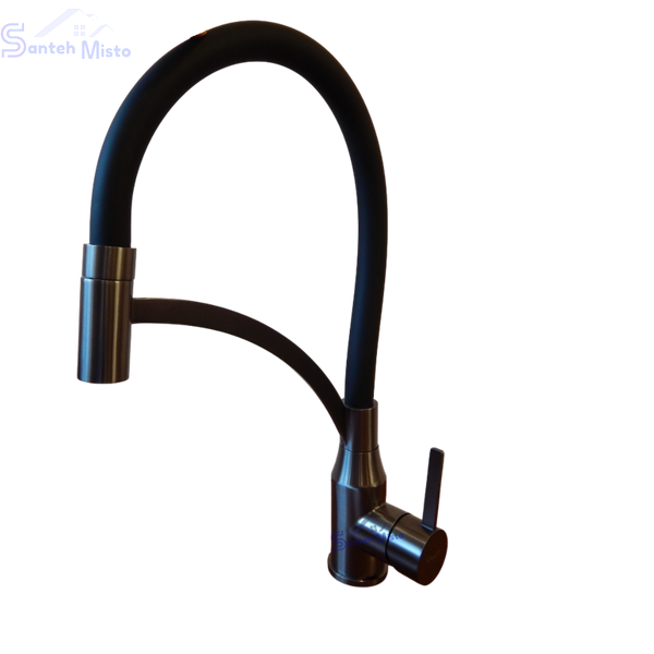 Комплект кухонной мойки Kraft HM 50х50 NANO BLACK (DECOR) PVD (3.0/1.0 мм) SМ455 фото