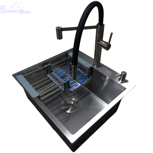 Комплект кухонної мийки Kraft KRF 5050 decor (3.0/1.0 мм) SM18554 фото