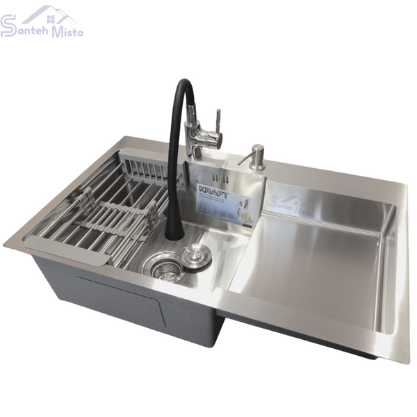 Комплект кухонної мийки Kraft Handmade HS R 780х480 (3.0/1.0 мм) SM3864 фото