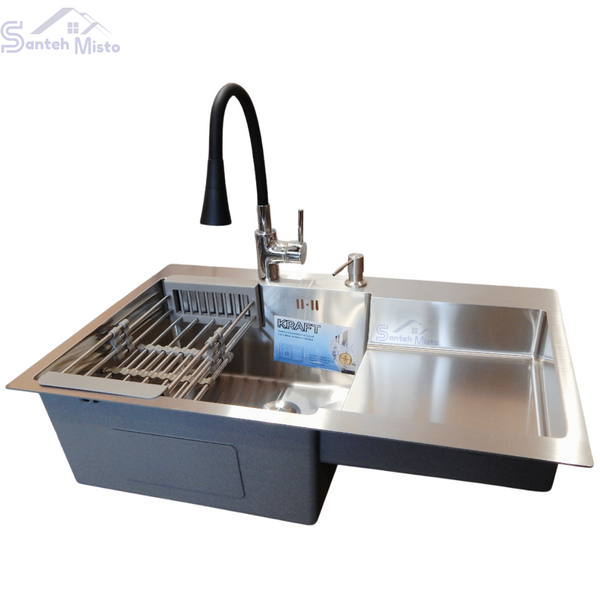 Комплект кухонної мийки Kraft Handmade HS R 780х480 (3.0/1.0 мм) SM3864 фото