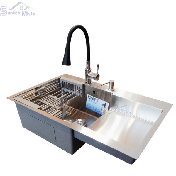 Комплект кухонної мийки Kraft Handmade HS R 780х480 (3.0/1.0 мм) SM3864 фото
