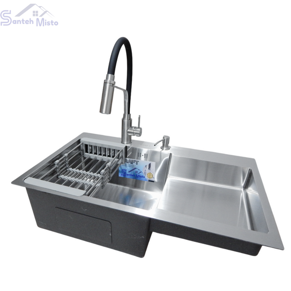 Комплект кухонної мийки Kraft Handmade HS R 780х480 (3.0/1.0 мм) SM3600 фото