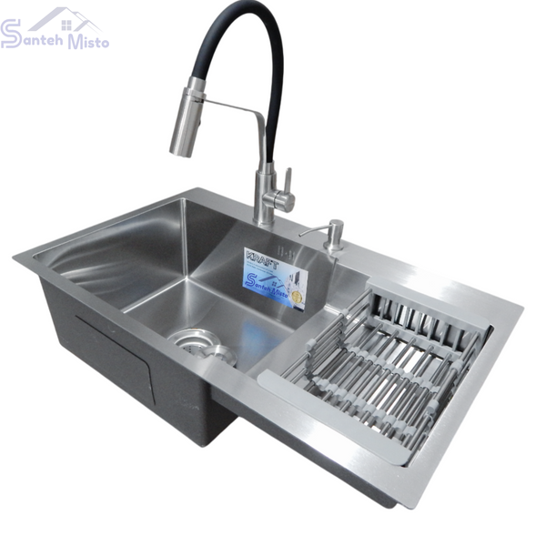 Комплект кухонної мийки Kraft Handmade HS R 780х480 (3.0/1.0 мм) SM3600 фото