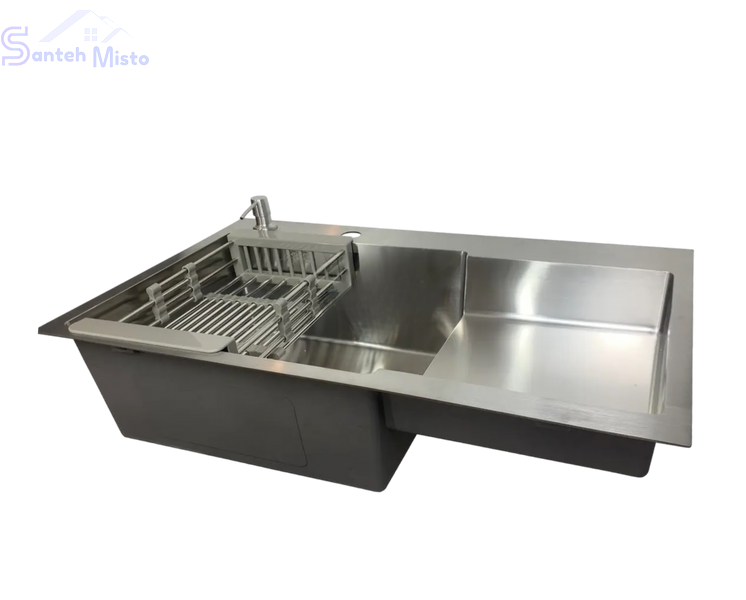 Комплект кухонної мийки Kraft Handmade HS R 780х480 (3.0/1.0 мм) SM3600 фото
