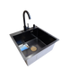 Комплект кухонной мойки Kraft HM 50х50 NANO BLACK (DECOR) PVD (3.0/1.0 мм) SМ040 фото 2