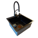 Комплект кухонной мойки Kraft HM 50х50 NANO BLACK (DECOR) PVD (3.0/1.0 мм) SМ455 фото 2