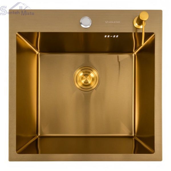 Кухонный комплект: Valeso Handmade 50x50 PVD Gold + Valeso JW449 PVD Gold SM5115 фото
